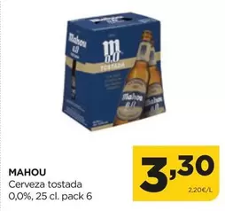 Oferta de Mahou - Cerveza Tostada 0,0% por 3,3€ en Alimerka