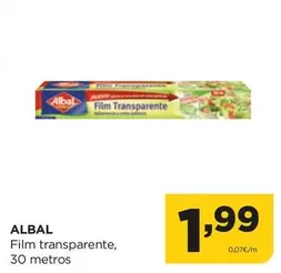 Oferta de Albal - Film Transparente, 30 Metros por 1,99€ en Alimerka