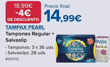 Oferta de Tampax - Tampones Regular + Salvaslip por 14,99€ en Costco