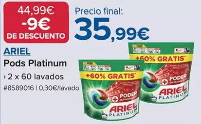 Oferta de Ariel - Pods Platinum por 35,99€ en Costco