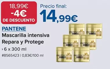 Oferta de Pantene - Mascarilla Intensiva Repara Y Protege por 14,99€ en Costco