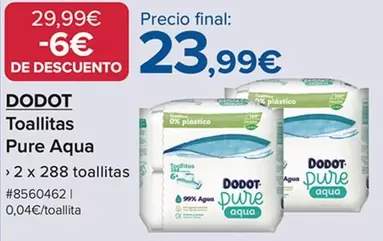 Oferta de Dodot - Toallitas Pure Aqua por 23,99€ en Costco