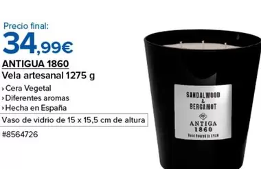 Oferta de Vela -  Artesanal 1275 G por 34,99€ en Costco