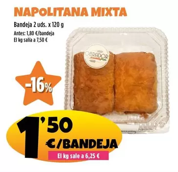 Oferta de Napolitana Mixta  por 1,5€ en Ahorramas