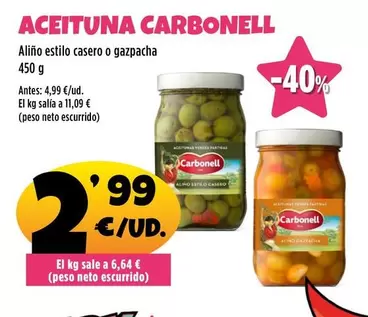 Oferta de Carbonell - Aceituna por 2,99€ en Ahorramas