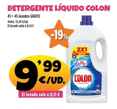 Oferta de Colon - Detergente Líquido por 9,99€ en Ahorramas
