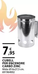 Oferta de Cubell Per Encendre Carbó Zinc por 7,95€ en Fes Més
