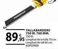Oferta de Power Plus - Tallabarders 750 W. 700 Mm. por 89,95€ en Fes Més