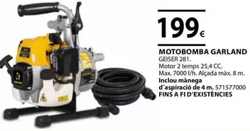 Oferta de Garland - Motobomba por 199€ en Fes Més