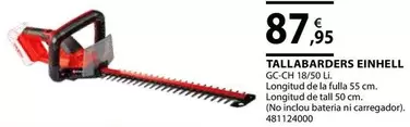 Oferta de Einhell - Tallabarders  por 87,95€ en Fes Més