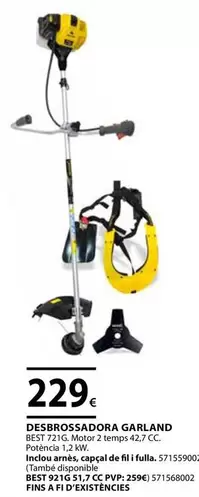 Oferta de Garland - Desbrossadora por 229€ en Fes Més