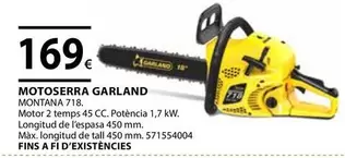 Oferta de Garland - Motoserra por 169€ en Fes Més