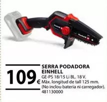Oferta de Einhell - Serra Podadora por 109€ en Fes Més
