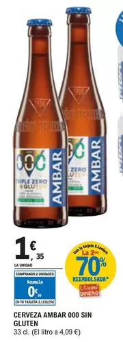 Oferta de Ambar - Cerveza Sin Gluten por 1,35€ en E.Leclerc