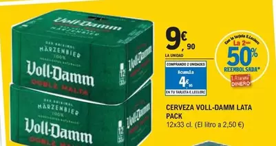 Oferta de Voll-Damm - Cerveza Lata por 9,9€ en E.Leclerc
