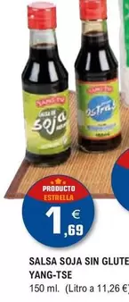 Oferta de Yang Tse - Salsa Soja Sin Gluten  por 1,69€ en E.Leclerc