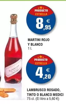 Oferta de Medici - Lambrusco Rosado, Tinto O Blanco  por 4,2€ en E.Leclerc