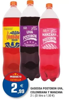 Oferta de Postobón - Gaseosa Uva, Colombiana Y Manzana por 2,99€ en E.Leclerc