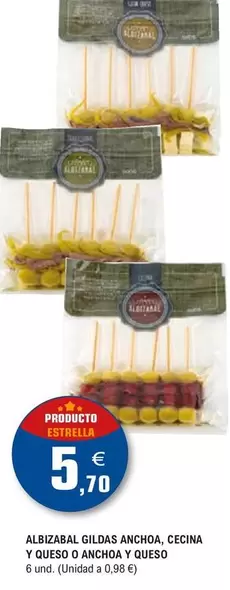 Oferta de Albizabal - Gildas Anchoa, Cecina Y Queso O Anchoa Y Queso por 5,7€ en E.Leclerc