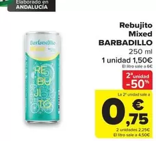 Oferta de Barbadillo - Rebujito Mixed por 1,5€ en Carrefour