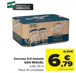 Oferta de San Miguel - Cerveza 0,0 Tostada por 6,79€ en Carrefour