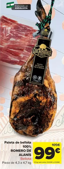 Oferta de Bellota - Paleta De  100% por 99€ en Carrefour