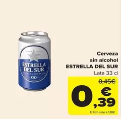 Oferta de Estrella del Sur - Cerveza sin alcohol por 0,39€ en Carrefour