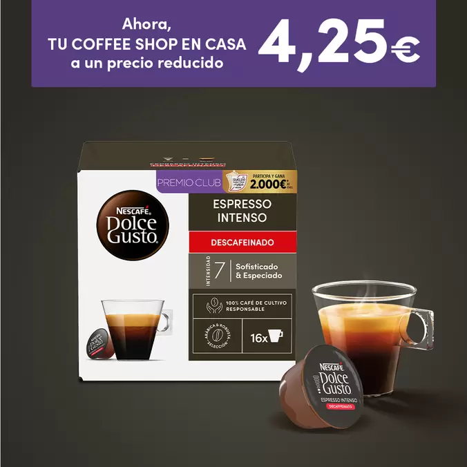 Oferta de Espresso Intenso Descafeinado en NESCAFÉ® Dolce Gusto®
