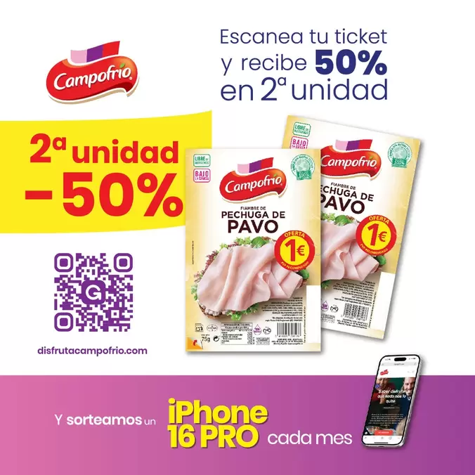 Oferta de Jamon cocido en Campofrío