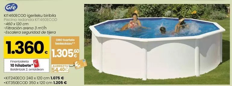 Oferta de Gre - Piscina Redonda KIT460ECOD por 1360€ en Eroski