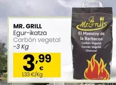 Oferta de Mr. Grill - Carbón Vegetal por 3,99€ en Eroski