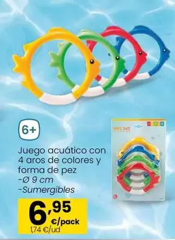 Oferta de Juego Acuático Con 4 Aros De Colores Y Forma De Pez por 6,95€ en Eroski