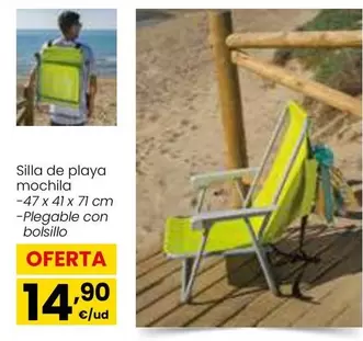 Oferta de Silla De Playa Mochila por 14,9€ en Eroski