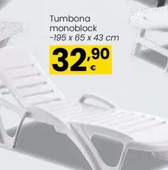 Oferta de Tumbona Monoblock por 32,9€ en Eroski