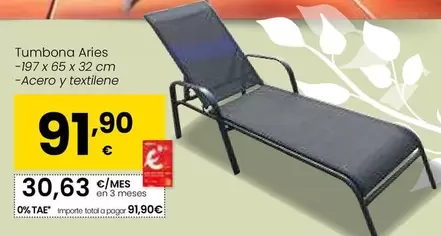 Oferta de Tumbona Aries por 91,9€ en Eroski