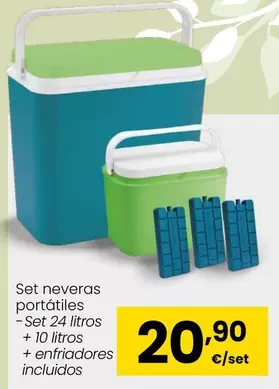 Oferta de Set Neveras Portátiles por 20,9€ en Eroski