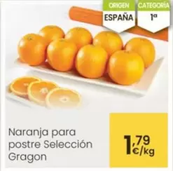 Oferta de Naranja Para Postre Seleccion Gragon por 1,79€ en Eroski
