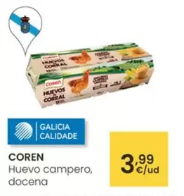 Oferta de Coren - Huevo Campero, Docena por 3,99€ en Eroski