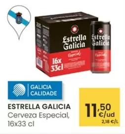 Oferta de Estrella Galicia - Cerveza Especial por 11,5€ en Eroski