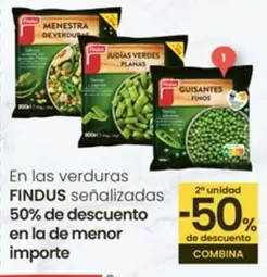 Oferta de Findus - En Las Verduras Senalizadas 50% De Decuento En La De Menor Importe en Eroski