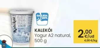Oferta de Kalekói - Yogur A2 Natural por 2€ en Eroski