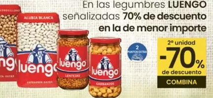 Oferta de Luengo - En Las Legumbres Señalizadas 70% De Descuento En La De Menor Importe en Eroski