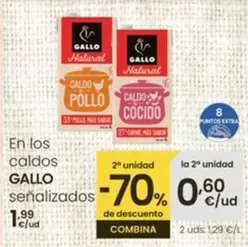 Oferta de Gallo - En Los Caldos Senalizados por 1,99€ en Eroski