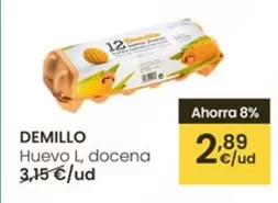 Oferta de Demillo - Huevo L, Docena por 2,89€ en Eroski