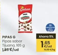 Oferta de Grefusa - Pipas G por 1,65€ en Eroski