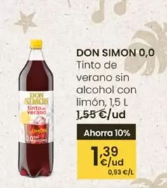 Oferta de Don Simón -  0,0 Tinto De Verano Sin Alcohol Con Limón por 1,39€ en Eroski