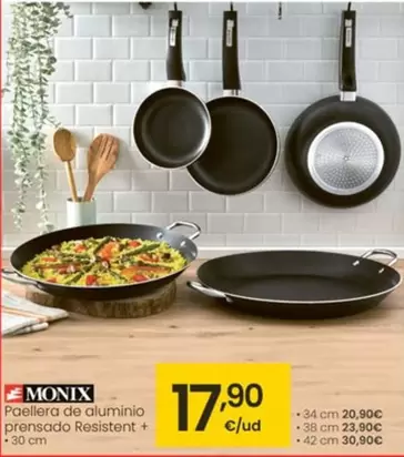 Oferta de Monix - Paellera De Aluminio Prenscado Resistent + por 17,9€ en Eroski