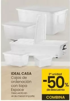 Oferta de Idealcasa - Cajas De Ordenacion Con Tapa en Eroski