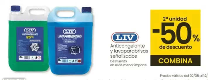 Oferta de LIV - Anticongelante Y Lavaparabrisas Señalizados en Eroski