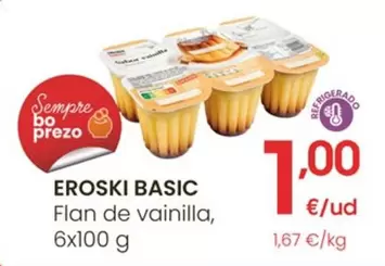 Oferta de Eroski Basic - Flan De Vainilla por 1€ en Eroski